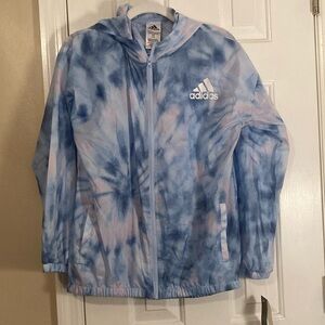 Adidas girls pastel tie dyed rain jacket